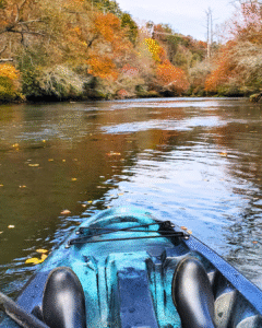 Kayaking on the Toccoa River in Blue Ridge, GA during fall